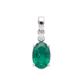 Natural Oval Zambian Emerald & Diamond Pendant 2.27 carats