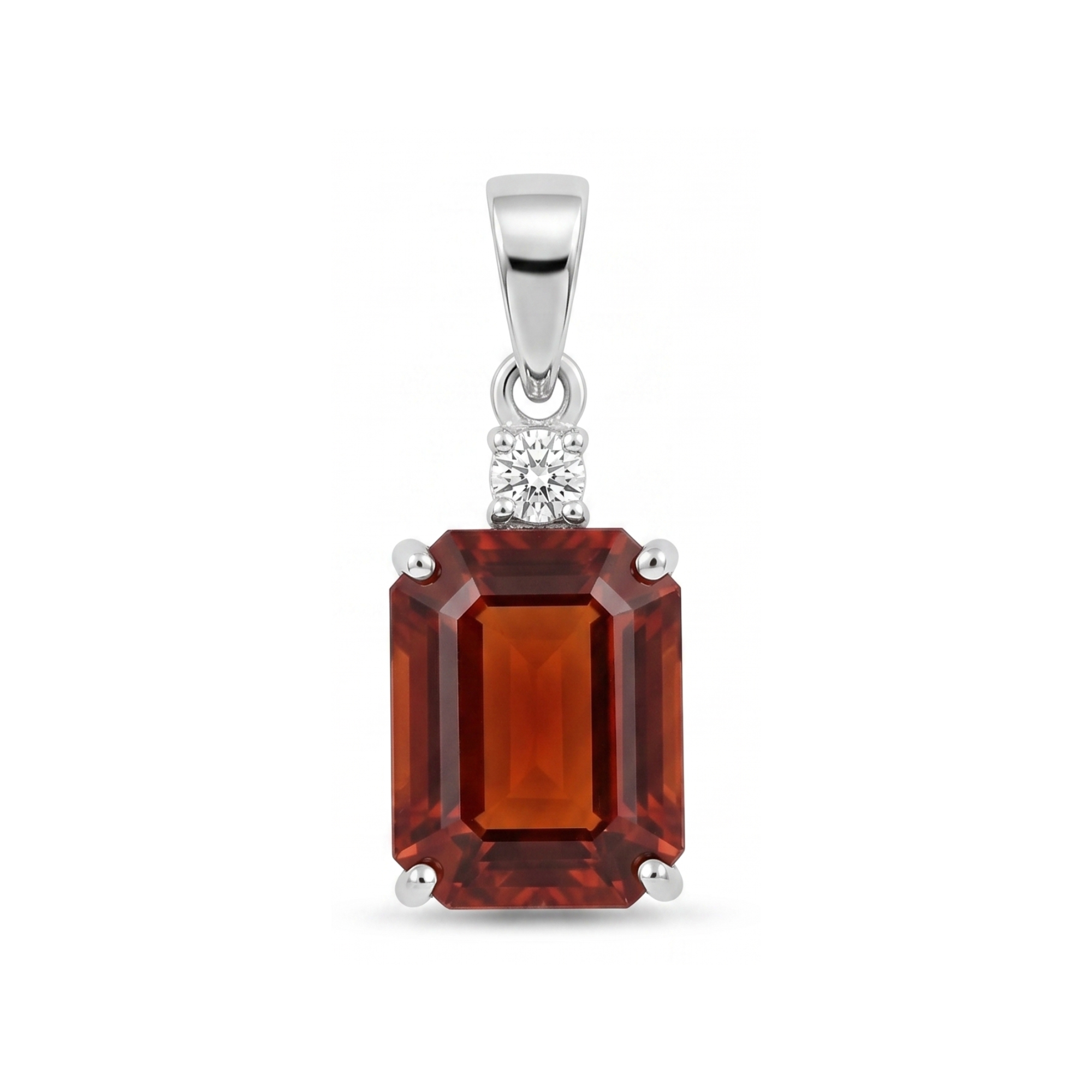 Exquisite Octagon Cut Natural Mozambique Hessonite Garnet Pendant 2.50 carats