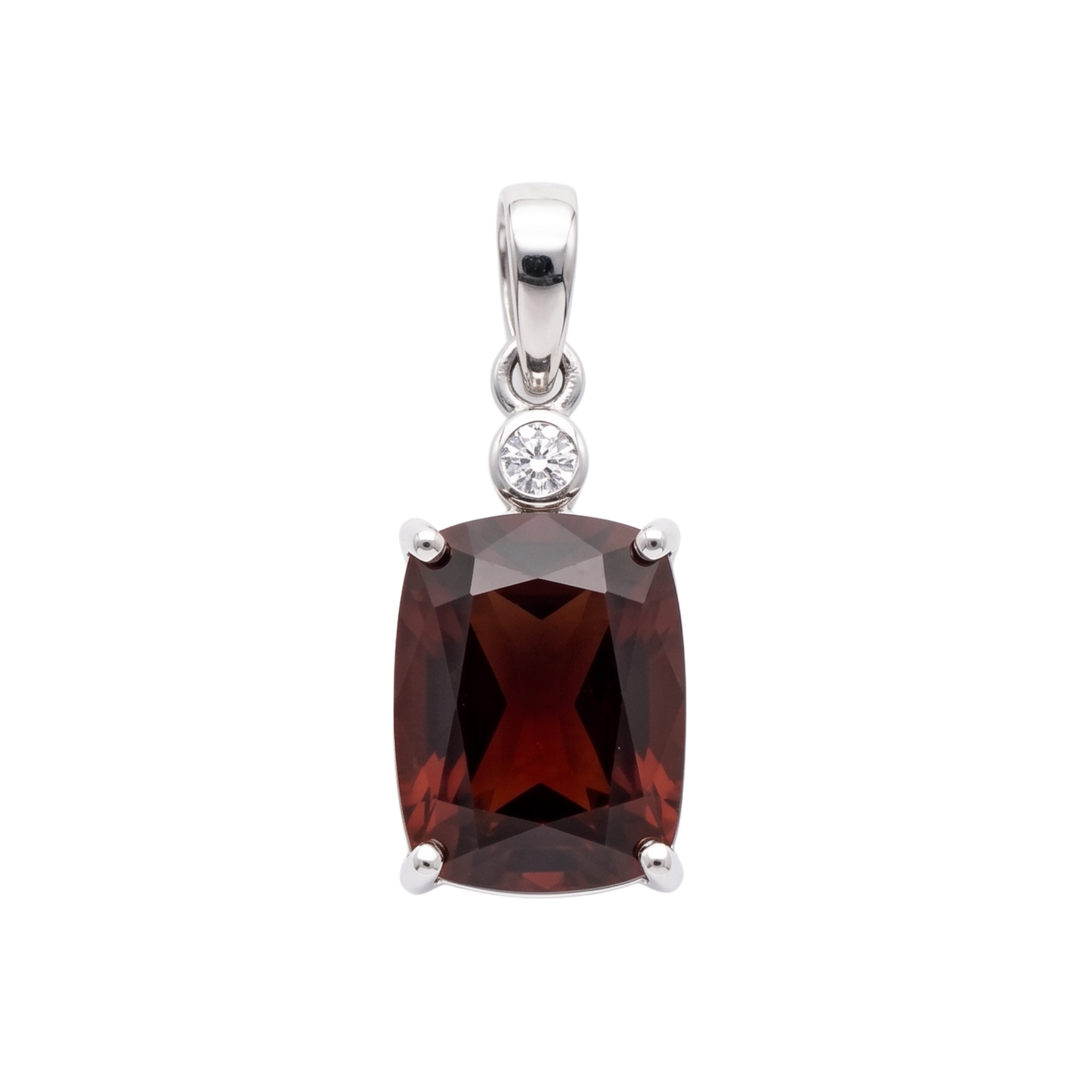 Exquisite Natural Hessonite Garnet Pendant in Silver 2.90 carats