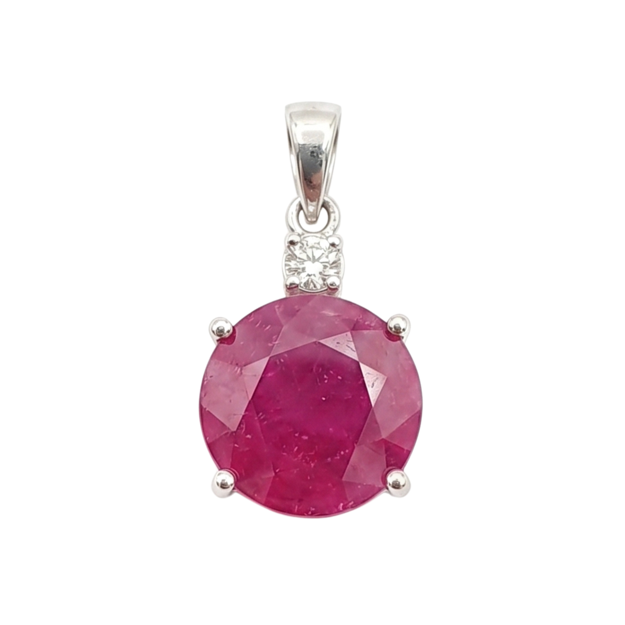 Natural Burma Ruby and Diamond Pendant 6.66 carats